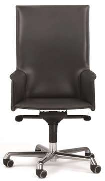 PASQUALINA - Swivel high-back tanned leather office chair with armrests by ENRICO PELLIZZONI - view 3
